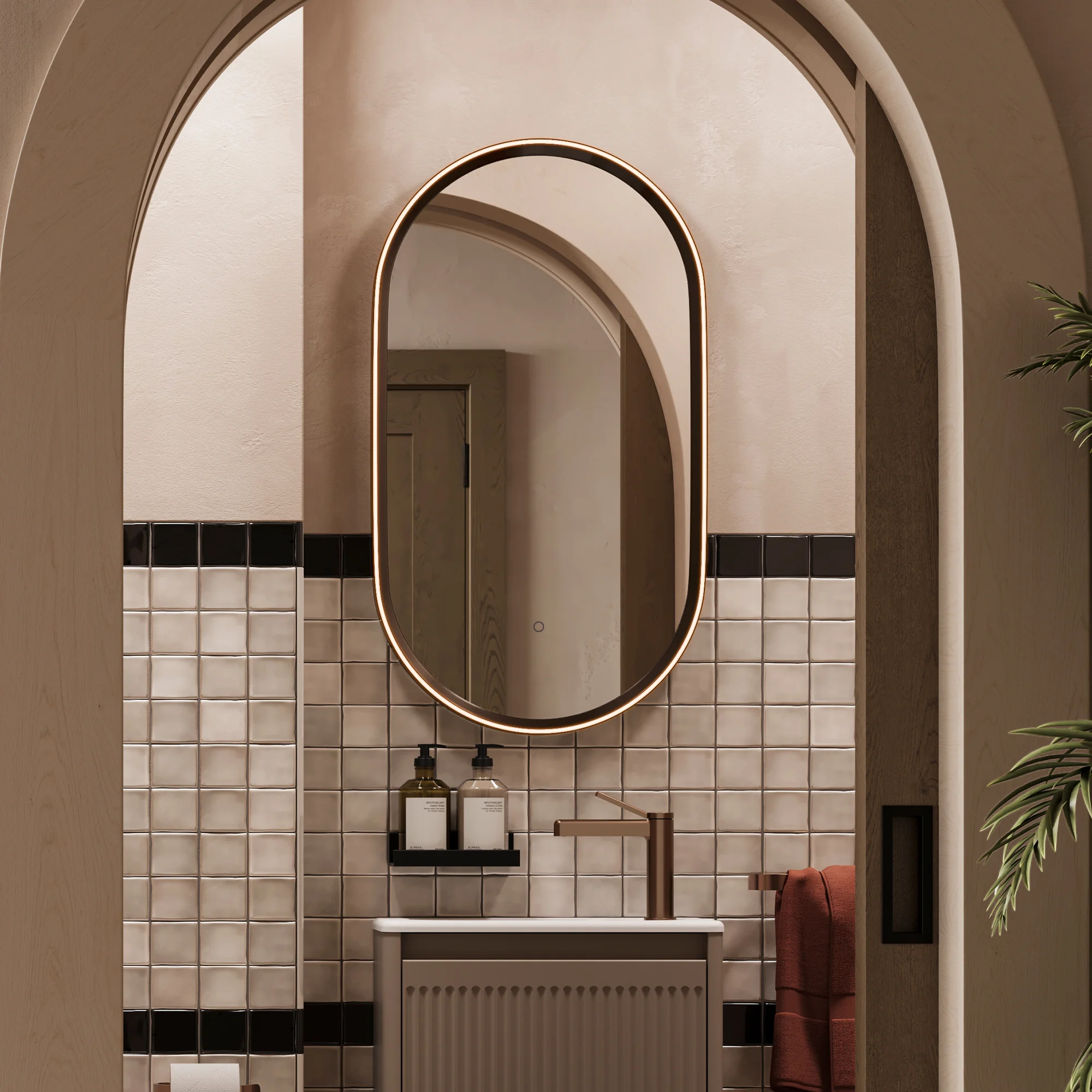 Ionic Brushed Bronze mirror