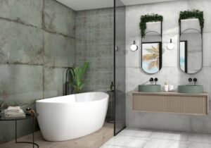 Alloy Grey Metal Effect Wall & Floor Tile - tile available at Newlook Tiles Dublin