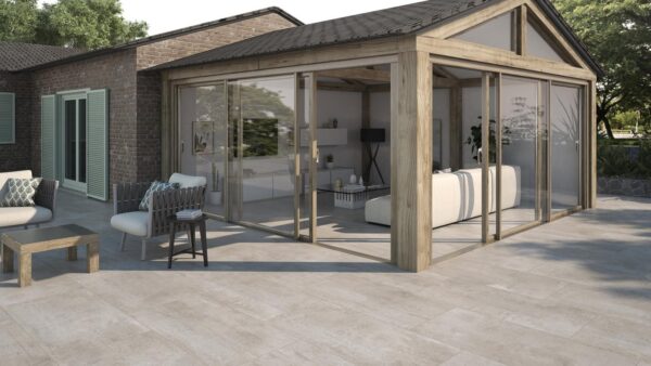 Aurora White Concrete Effect Tile - tile available at Newlook Tiles Dublin