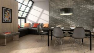 Brickwall White Metro Wall & Floor Tile - tile detail view, Newlook Dublin