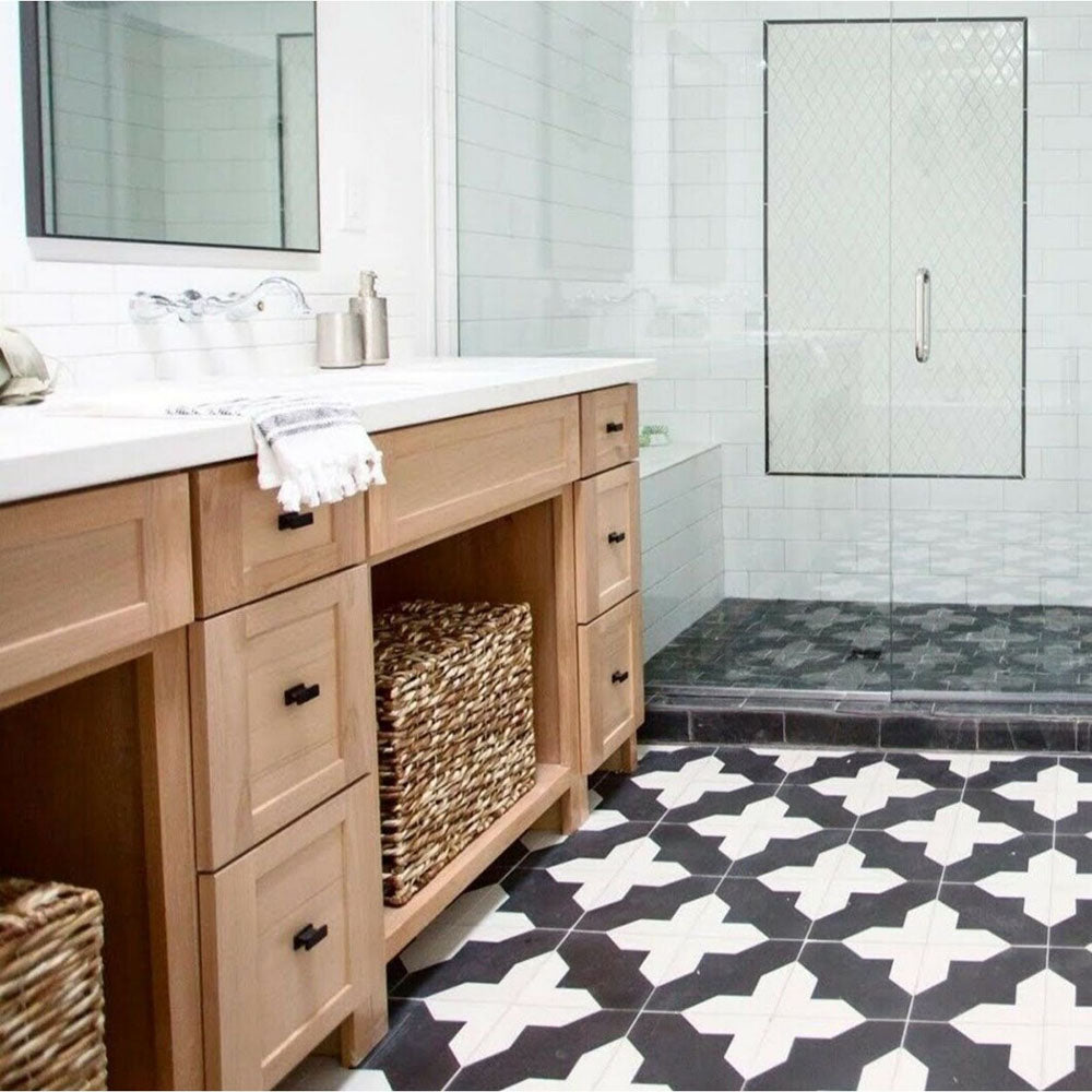 Modern bathroom design with tiled walls and floor, styled inspiration from Newlook Tiles and Bathrooms Dublin