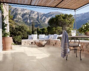 Camino Beige Concrete Effect Tile - tile detail view, Newlook Dublin