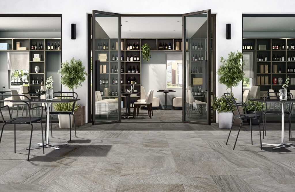 Camino Beige Concrete Effect Tile - tile detail view, Newlook Dublin