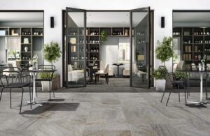 Camino Beige Concrete Effect Tile - tile detail view, Newlook Dublin