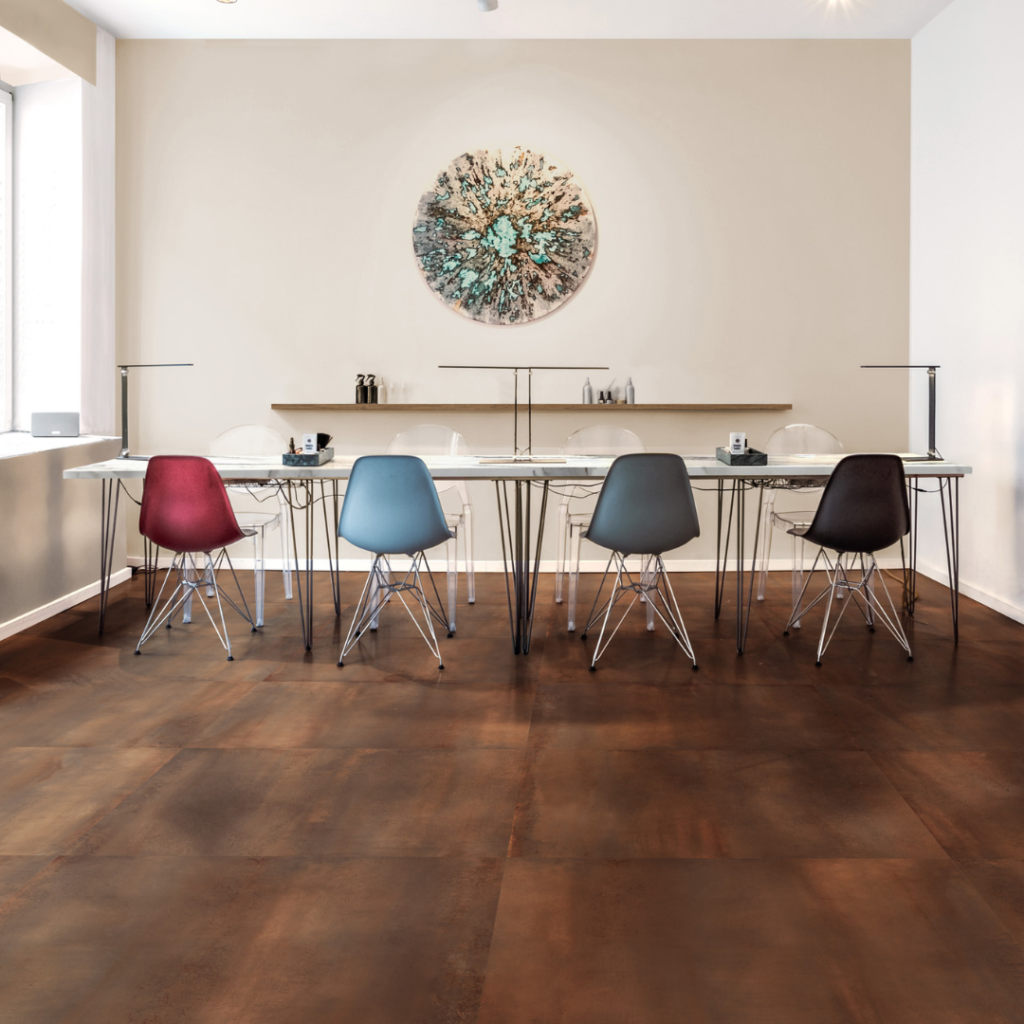 Elements White Metal Effect Wall & Floor Tile - tile detail view, Newlook Dublin
