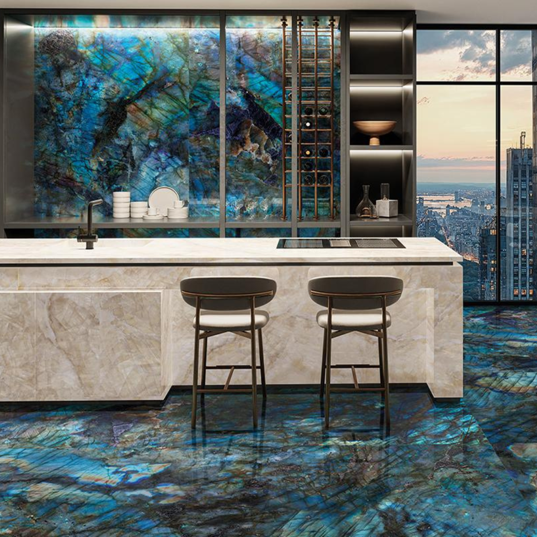 Elysia Opal Mist marble effect tile for luxury bathroom renovation