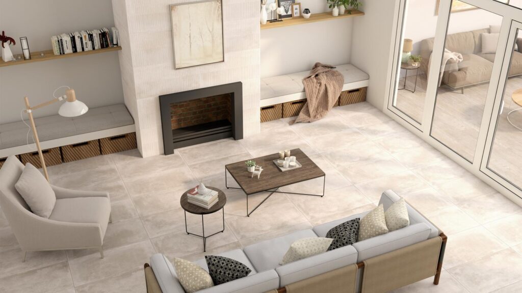Essen Sand Concrete Effect Wall Tile - tile detail view, Newlook Dublin