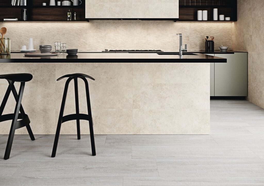 Evolve Dover Cliff Concrete Effect Wall & Floor Tile - tile detail view, Newlook Dublin