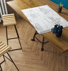 Grove Caramel Latte Wood Effect Floor Tile - tile detail view, Newlook Dublin
