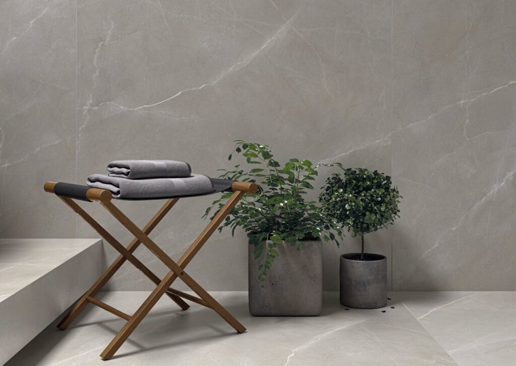 Marbelle White Marble Effect Wall & Floor Tile - tile detail view, Newlook Dublin