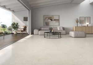 Oceanstone White Stone Effect Wall & Floor Tile - tile detail view, Newlook Dublin