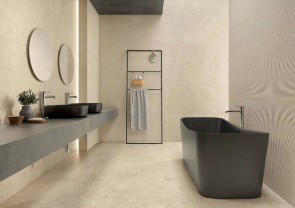 Ostuno White Stone, White Body Ceramic Wall Tile - tile available at Newlook Tiles Dublin