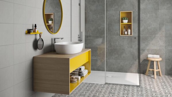 Art Sysley White Decorative Wall & Floor Tile - tile available at Newlook Tiles Dublin