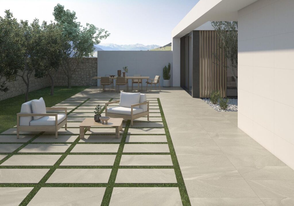 Pelhamstone White Stone Effect Tile - tile detail view, Newlook Dublin