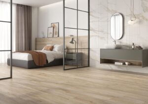 Revere Brown Wood Effect Wall & Floor Tile - tile detail view, Newlook Dublin