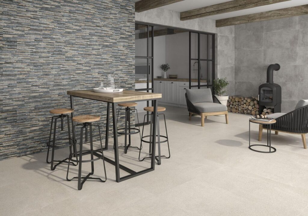 Solway Grey Concrete Effect Tile - tile detail view, Newlook Dublin