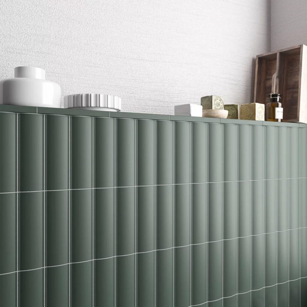 Vivo White Metro Wall Tile - tile detail view, Newlook Dublin