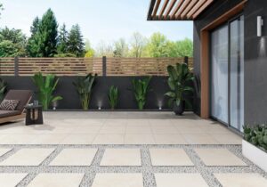 Wilmot Ivory Stone Effect Tile - tile detail view, Newlook Dublin