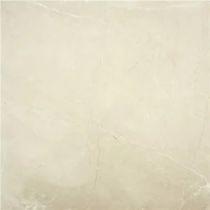 Square cream marble-effect floor tile with intersecting grey veins