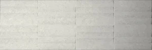Pearl décor ceramic wall tile with raised horizontal brick-relief pattern