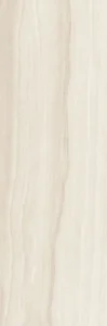Tall beige wall tile with flowing vertical veined marble-effect pattern