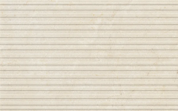 Ivory gloss décor tile with fine horizontal embossed linear grooves across the surface