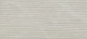 Pale sand gloss décor wall tile featuring subtle flowing wave surface pattern