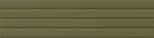 Olive green ceramic décor tile with raised horizontal ribbed lines