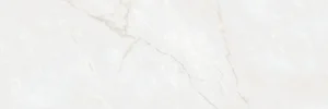 Rectangular white marble-effect tile showing delicate grey veins, wide format