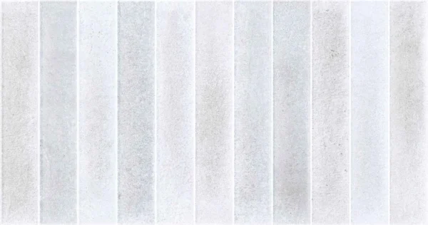 White ceramic wall tile with vertical narrow strip relief texture