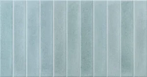 Light green ceramic wall tile with raised vertical stripe relief