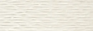 Cream décor wall tile with geometric folded angular relief pattern across the surface