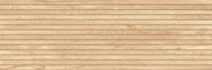 Pale cream wood-effect ceramic tile with subtle horizontal stripe detailing