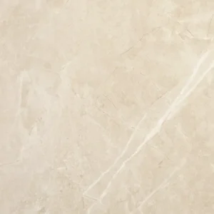 Cream satin porcelain tile showing soft beige tones and sweeping white vein detail