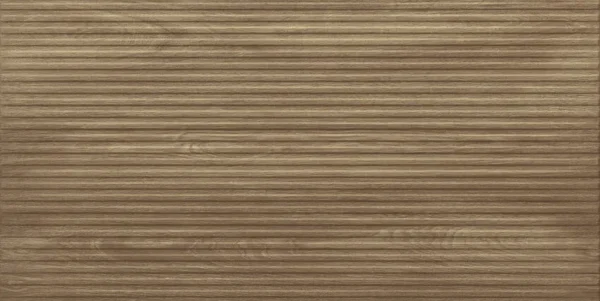 Close-up of a warm oak-effect porcelain tile with fine horizontal ribbed texture