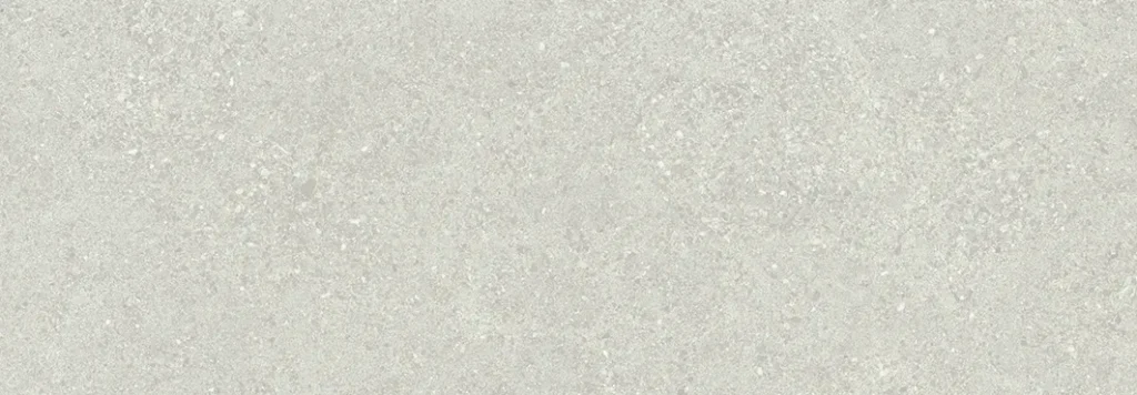 Off-white matt porcelain tile with coarse stone-effect granular texture