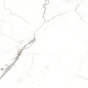 White matt porcelain tile with bold diagonal grey veining