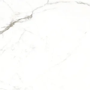 White matt statuario porcelain tile showing subtle grey veining detail