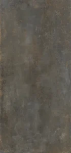Deep charcoal porcelain tile with oxidised bronze and rust tonal variation
