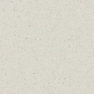 White matt 60x60 porcelain tile with scattered warm-toned mineral flecks