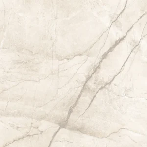 Close-up of ivory matt porcelain tile with bold grey veining and cracked stone detail