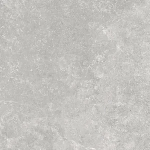 Mid-grey matt porcelain tile with mottled stone-effect surface and subtle veining