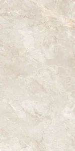 Close-up of a bone matt porcelain tile with soft marble-effect veining