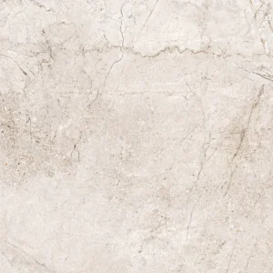 Close-up of beige porcelain tile with fine marble-style cracking and veining