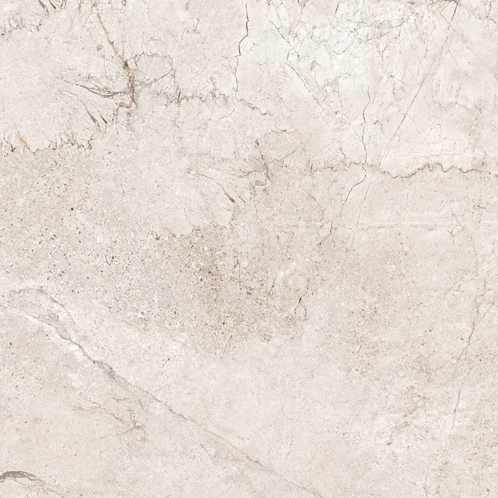 Textured beige stone-effect tile with fine crackle veining and sandy surface variation