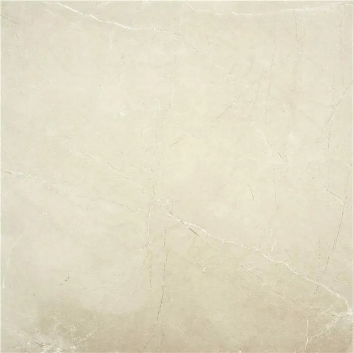 Square cream marble-effect floor tile with intersecting grey veins