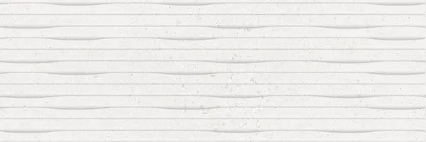 White matt ceramic wall tile with subtle raised horizontal wave relief pattern