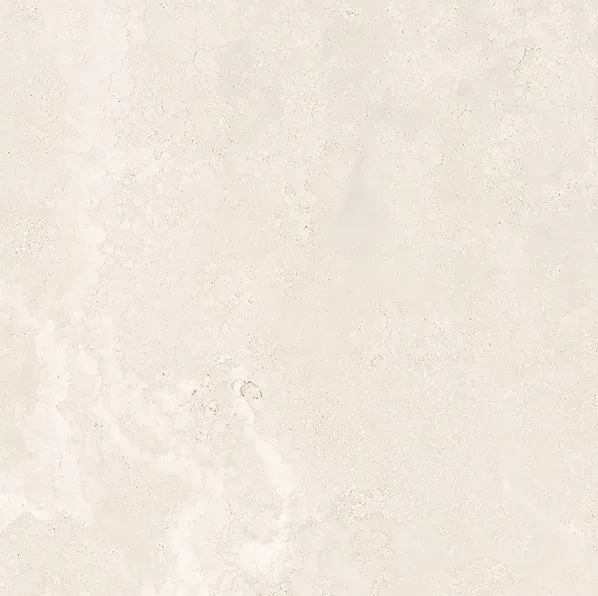 Square off-white porcelain tile with faint stone texture and subtle mottled finish